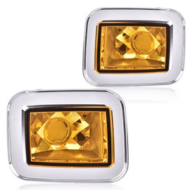 CHEDA Front Chrome Parking Signal Light Compatible with H2 Hummer 2003 2004 2005 2006 2007 2008/ H2 SUT 2005-2008 1Pair 15060529 15060530