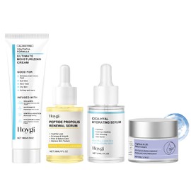 Skin Care 4 En 1 Kit,con 1 Serum Centella Asiatica,1 Esencia hidratante de ácido hialurónico, 1 esencia antienvejecimiento,1 Crema para Cuello,Hidrata