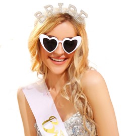 JeVenis - Juego de 3 diademas para novia para novia con banda para despedida de soltera, para novia, corona de novia, decoración de despedida de soltera