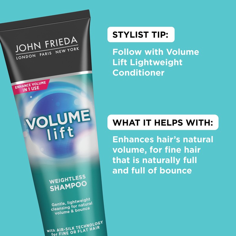 John Frieda Volume Lift Weightless Shampoo, Lightweight Volumizing Shampoo with