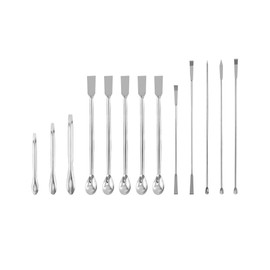 QWORK QWORK? Lab spatula Set, 13 Pcs Stainless Steel Lab Spatula Micro Scoop Reagent Laboratory Mixing Spatula, Long Sampling Spoon