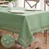 MIULEE Sage Green Thick Polyester Linen Rectangle Tablecloth Decorative Cutouts