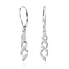 LANBEIDE 925 Sterling Silver Crystal Earrings, Hanging Leverback Earrings with