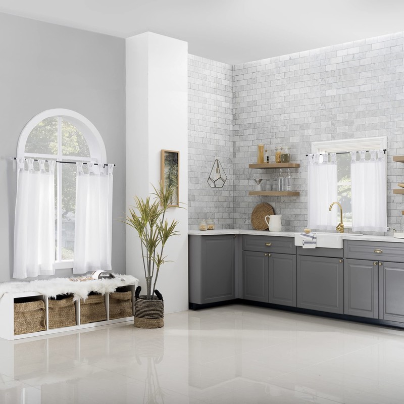 Archaeo Washed Cotton Small Window Twist Tab Cafe Curtains, 52"