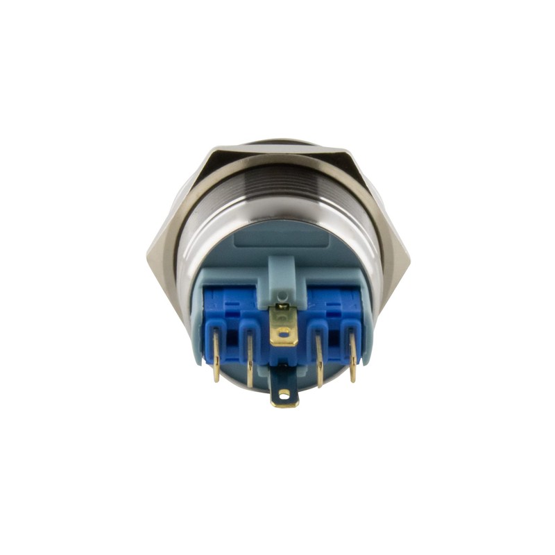 SeKi Stainless Steel Push Switch Diameter 25 mm Locking Curved