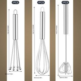 Schneebesen Set Edelstahl 3 Stück Enthält Inklusive Ballon Rührbesen Flexi Schneebesen Mit Perlen Halbautomatischer Schneebesen Hohe Qualität Whisk Für Mischen, Rühren Von Teig Schlagen Silber