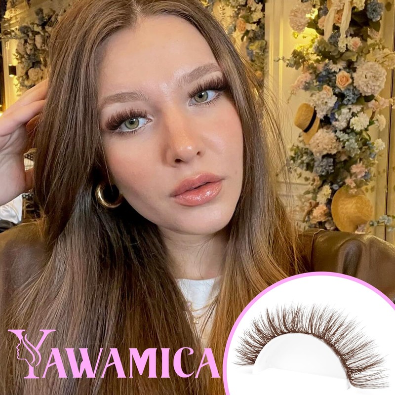 Yawamica Brown Lash Clusters Kit Fluffy Lash Extension Kit 10-16mm