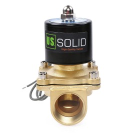 U.S. Solid 1" Brass Electric Solenoid Valve 24VDC Normally Closed VITON Air Non-potable Water Fuel