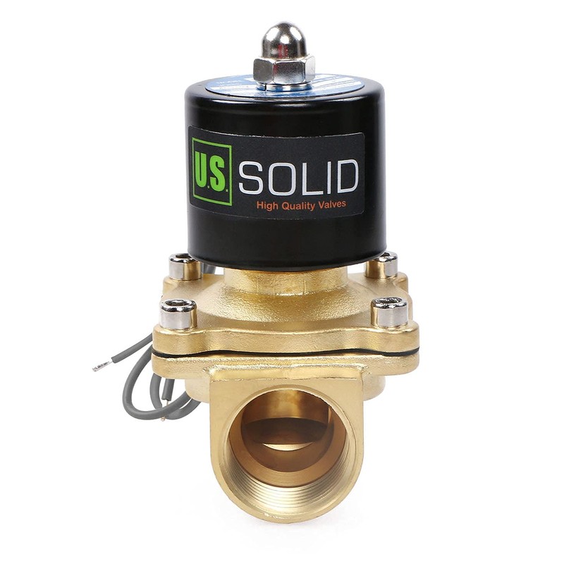 U.S. Solid 1" Brass Electric Solenoid Valve 24VDC Normally Closed