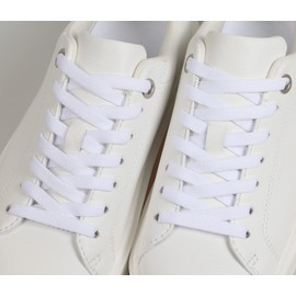 Handshop 2Pair Flat Shoelaces 5/16" - Shoe Laces Replacements For Sneakers and Athletic Shoes Boots White 91cm