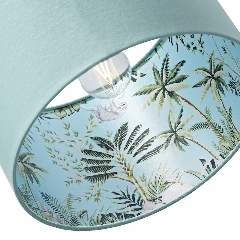 Unique and Modern Jungle Print Duck Egg 12" Lampshade with