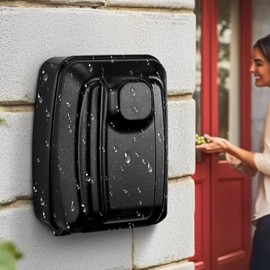 Holdfiturn Key Safe Wall Mounted Combination Lock Box Outdoor 12.2 * 9cm Outdoor Key Box with 12-Digit Code Key Lock Box for House Business Garage and More (12-Digit Grey)