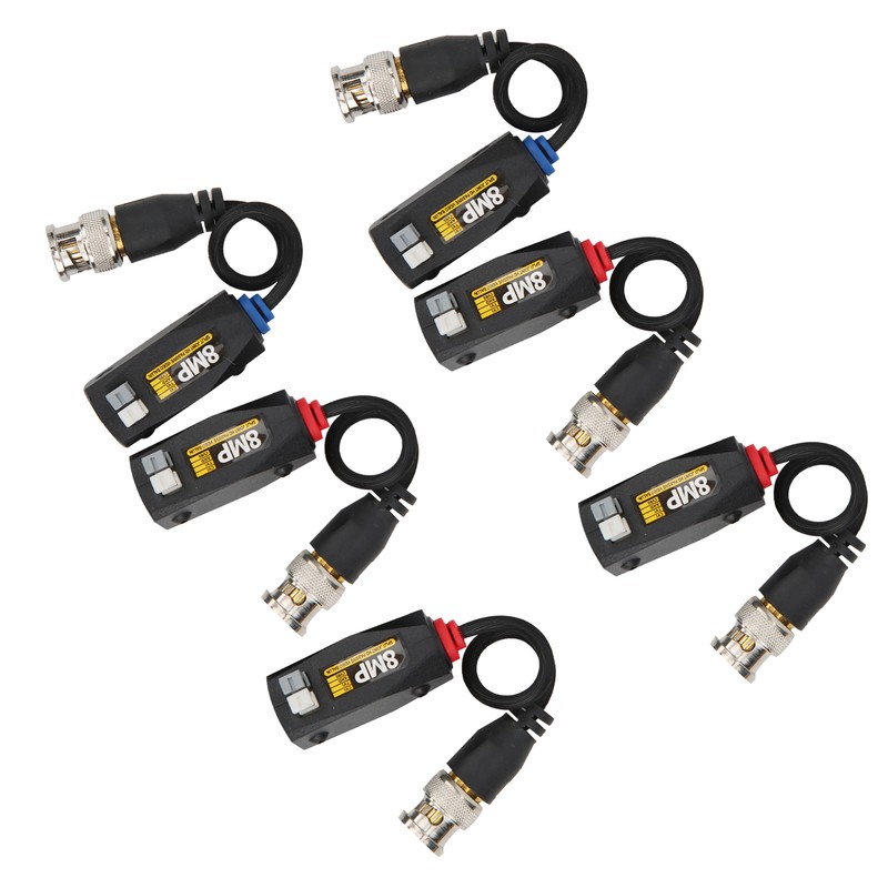 6Pcs Video Power Balun 8MP Anti Thunder Transmitter for CVI/TVI/AHD/CVBS