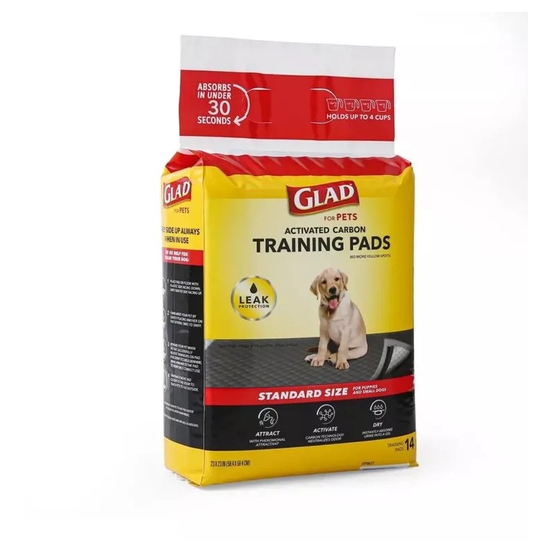 Glad Black Charcoal Puppy Training Pads, 14 Count