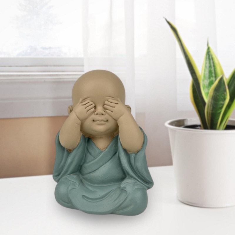 Zen'Light Statue Buddha Vue in Mythical Position - See Nothing