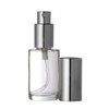Riverrun Perfume Atomizer Empty Refillable Round Glass Bottle Silver Sprayer