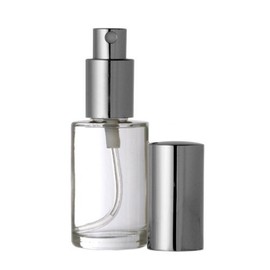 Riverrun Perfume Atomizer Empty Refillable Round Glass Bottle Silver Sprayer 30ml 1 oz (Set of 2)