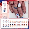 4th of July Press on Nails Short Square Fake Nails