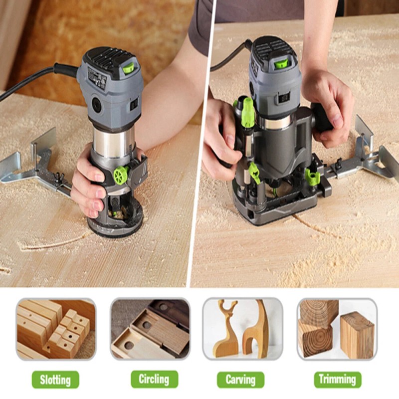 WORKPRO Compact Router Kit 6.5 Amp Corded Hand Trimmer Router