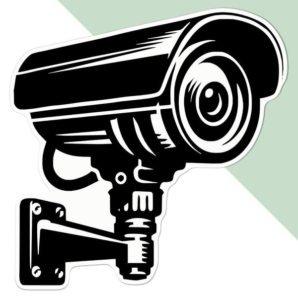 Large 210mm 'CCTV Camera' Permanent Sticker Decal for Cars/Windows/Bins/Walls etc
