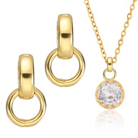 PATIKIL 2 Pcs Bails for Jewelry Making, 12.5mm Pendant Bail Connector Double Bail Clasps for Bracelet Necklace Pendants Dangle Charm DIY Craft, Gold