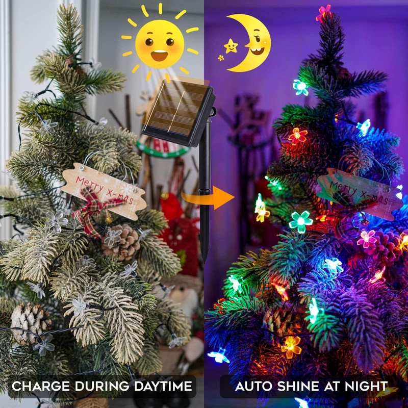 suddus Solar String Lights for Outside, 2 Pack 100 LED