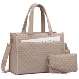 LOVEVOOK Laptop Tote Bag for Women,Canvas Work Tote Bag for Women with Clutch Purse,17.3 Inch Computer Briefcase Bag,Professional Teacher Business Office,Lightweight Shoulder Travel