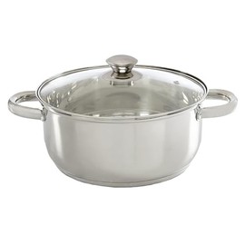 Ecolution Stainless Steel Stock Pot, Encapsulated Induction Ready Cooking Pot with Glass Lid, Oven Safe, Dishwasher Safe Soup Pot, 5-Quart