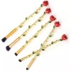 New Beauty Cosmetic Makeup Brushes Red Rose Golden Stem 5pc