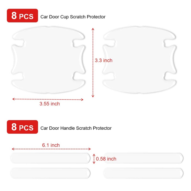 IGOOLEE 16 PCS Door Handle Protector Stickers Universal Transparent Car