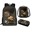 Gongbawa African Black Boy Bookbag 3 In 1 Set for