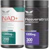 NAD+ Puro y Resveratrol 98% para Energía Celular, Antioxidantes y