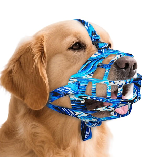 Dog Muzzle to Prevent Biting, Basket Muzzle for Large Medium