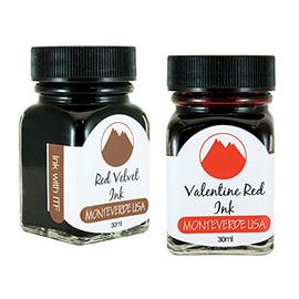 Monteverde 60ml Core Fountain Pen Ink Bottle (30ml Red Velvet Ink Bottle G309RV, 30ml Valentine Red Ink Bottle G309VR)