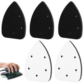 5pcs 5-Holes Sander Sandpaper Backing Pads, Sponge Triangle Sanding Pads Hook and Loop Detail Sanding Interface Multitool Pad for Sander Accessories Replacement Cushioning & Flexibility