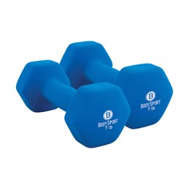 Body Sport Neoprene Dumbbell, 7 lb. Pair – Dumbbell for Exercises – Strength Training Equipment – Neoprene Dumbbell – Home Gym Accessories – Weight Training