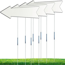 16×5 Inch Outdoor Directional Arrow Sign with 13.8" (35cm)/27.6" (70cm) Connectable Poles for Lawn, Garden & Event Guidance (4)