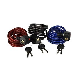 FISCHER Family 85893 Spiral Lock Pack of 3 Length 180 cm Diameter 8 mm Assorted Colours