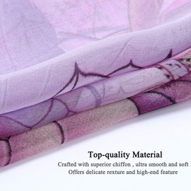 Floral Print Chiffon Scarf - Womens Fashion Scarfs Lightweight Head Scarf Sunscreen Scarves Shawls Wrap For Women