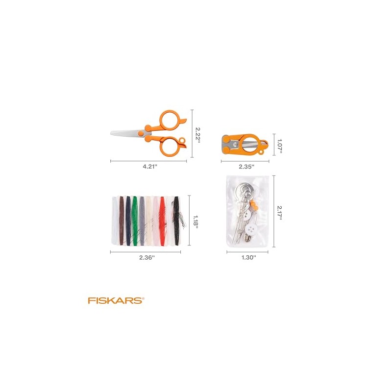 Fiskars - Kit de costura de viaje de 27 piezas