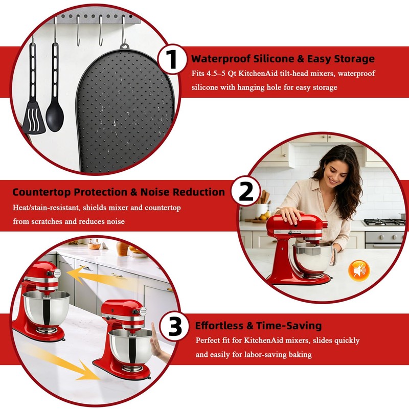 Mixer Slider Mat for KitchenAid 4.5-5 Qt Tilt Head Stand