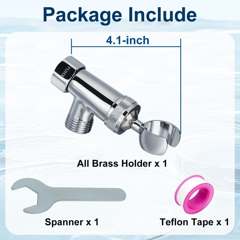 Shower Head Holder All Metal, Brass Adjustable Shower arm Bracket