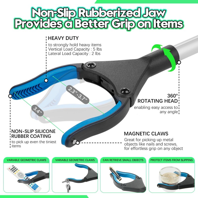 Jmlxiaoya Upgraded 43 Inch Grabber Reacher Tool, Grabbers for Seniors,