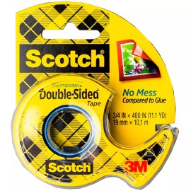 Scotch 667 Removable Double-Sided Tape with Dispenser, 3/4" x 400"