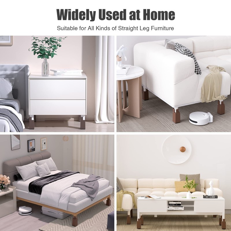 Sephyroth Adjustable Bed Risers Furniture Risers 4Pack with Screw Clamp