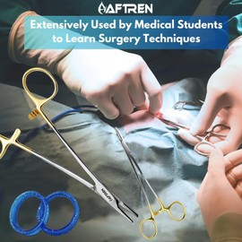 AFTREN Medizinische Schere, EMT-Trauma-Schere, 5,5 Zoll, chirurgische Schere für Krankenpflege, Edelstahl-Verbandschere für Krankenschwestern (Gold, 5,5 Zoll)