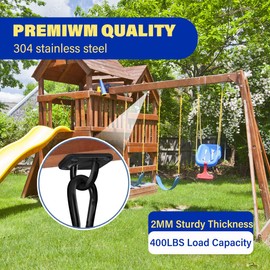 Upgraded 4Pcs Heavy Duty Square Ceiling Hooks, Black Zinc Galvanized Steel Hammock Eye Hooks Pad Eye Plates Corrosion Resistant, 16 Screws with Plastic Expansion Tubes