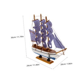 BIUDECO Miniature Wooden Sailing Ship Decor Mediterranean Theme for Home Random Color