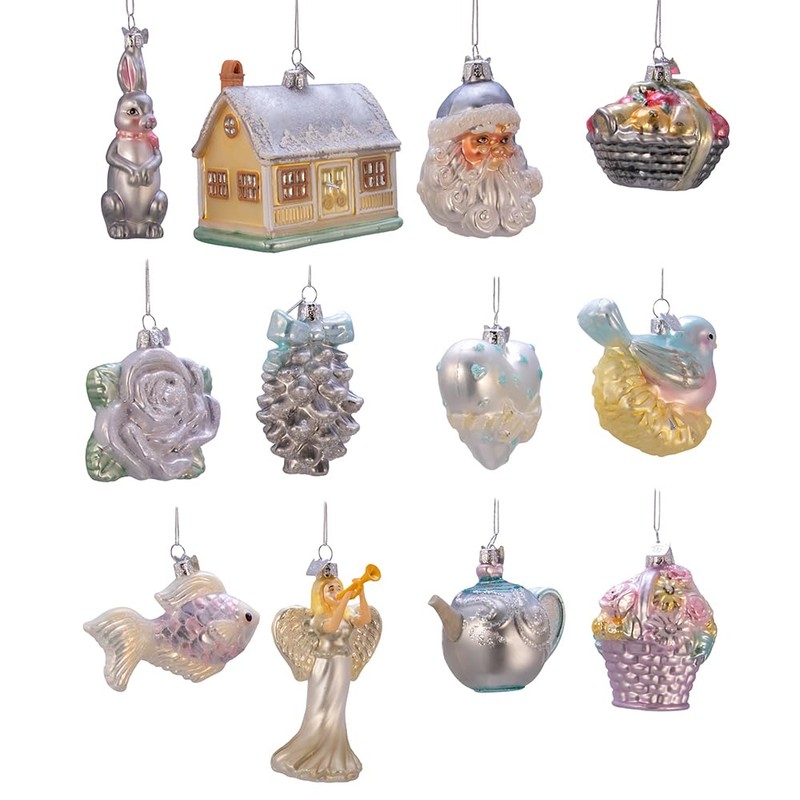 Kurt S. Adler 3 to 4.375-Inch Glass Bridal Ornament Set,