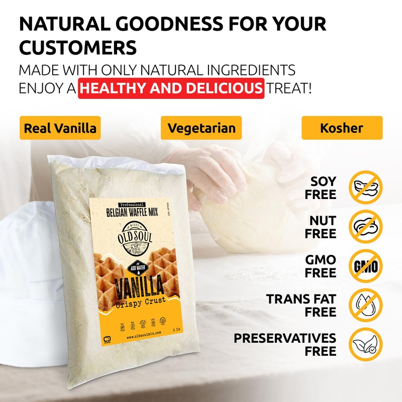 OldSoul Professional Belgian Waffle Mix | 5 Lbs | Crispy